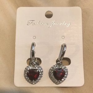 Red heart earrings